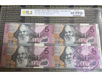 2001 $5 U22 Macfarlane/Evans Uncut Of 4 PCGS 65 PPQ